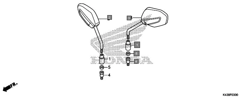 F-3 MIRROR assembly diagram for HONDA CB Hornet 160R CBF160MAJ