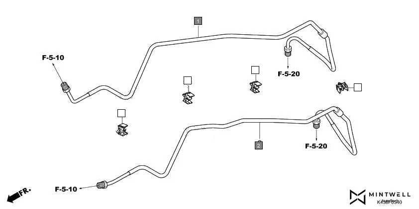 F-5-40 BRAKE PIPE(ABS) assembly diagram for HONDA CB Hornet 160R CBF160MAJ