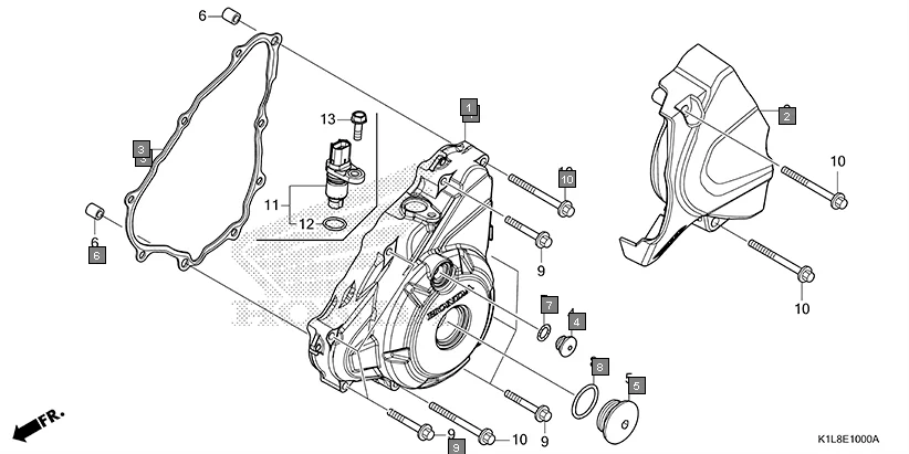 E-10 LEFT CRANKCASE COVER