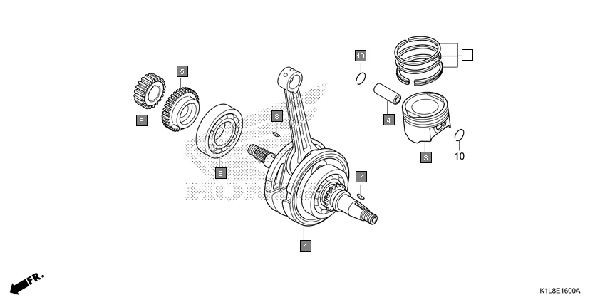 E-16 CRANKSHAFT/PISTON