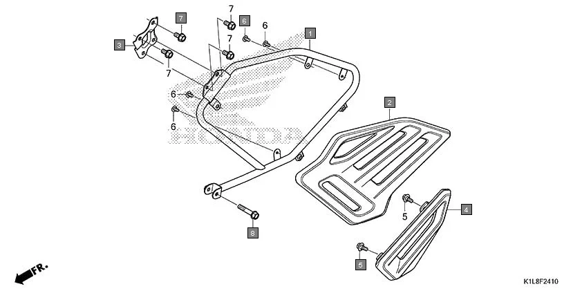F-24-10 SARI GUARD assembly diagram for HONDA Hornet 2.0 CBF190MAM