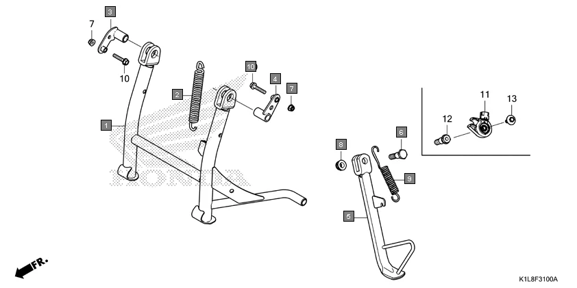 F-31 STAND assembly diagram for HONDA Hornet 2.0 CBF190MAN