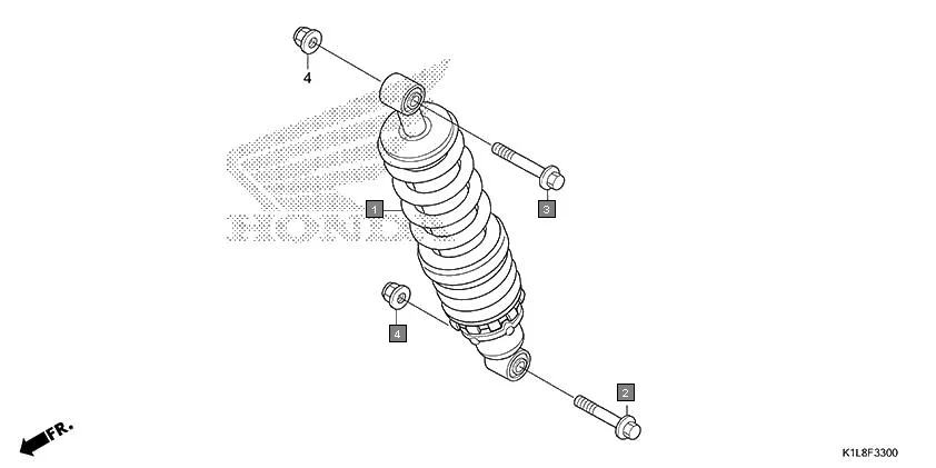 F-33 REAR CUSHION assembly diagram for HONDA Hornet 2.0 CBF190MAM