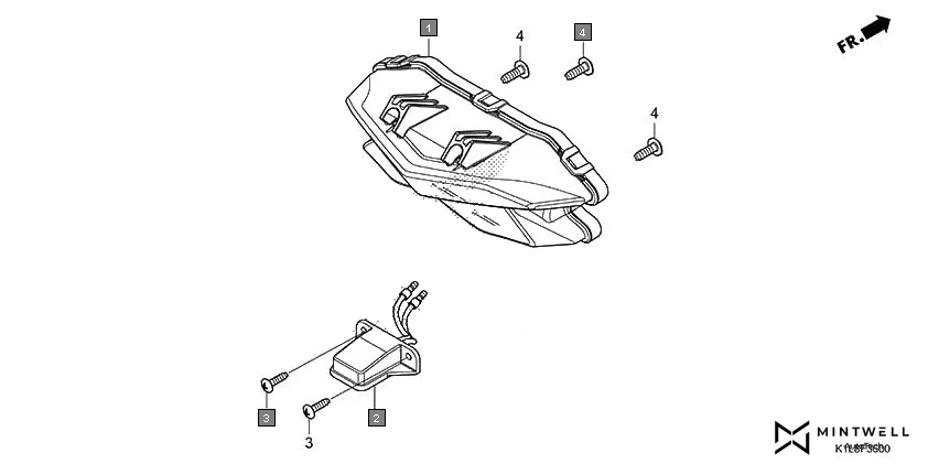 F-36 TAILLIGHT/LICENSE LIGHT assembly diagram for HONDA Hornet 2.0 CBF190MAM