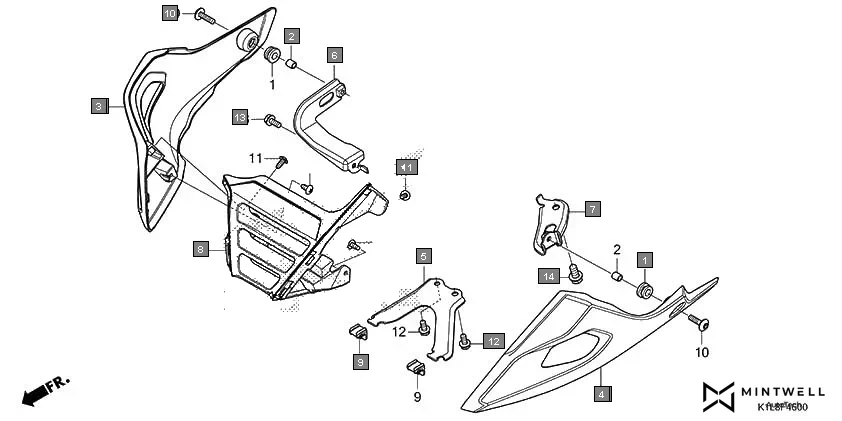 F-46 UNDER COWL assembly diagram for HONDA Hornet 2.0 CBF190MAM