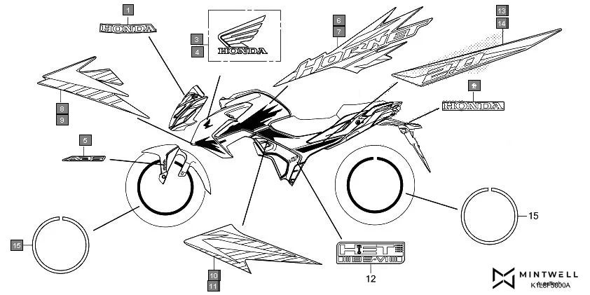 F-50 MARK(CBF190MAL/N) assembly diagram for HONDA Hornet 2.0 CBF190MAN