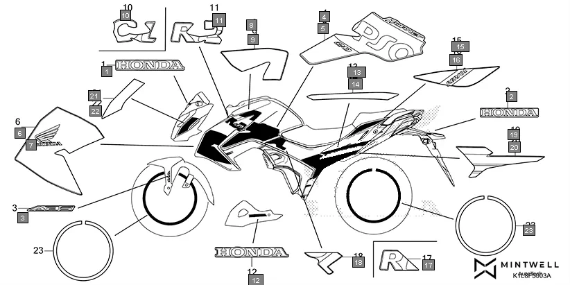 F-50-3 MARK(CBF190MAR)(2) diagram showing 86101-K1L-D00ZA
