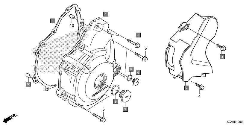 E-10 LEFT CRANKCASE COVER
