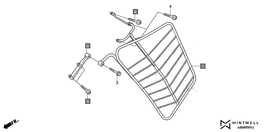 F-24-10 SARI GUARD assembly diagram for HONDA CB300R CBF300NAK