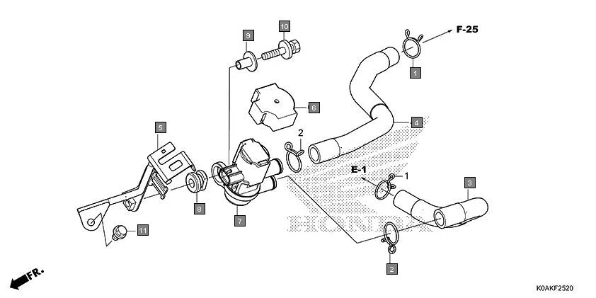 F-25-20 AIR INJECTION SOLENOID VALVE diagram showing 17316-611-000