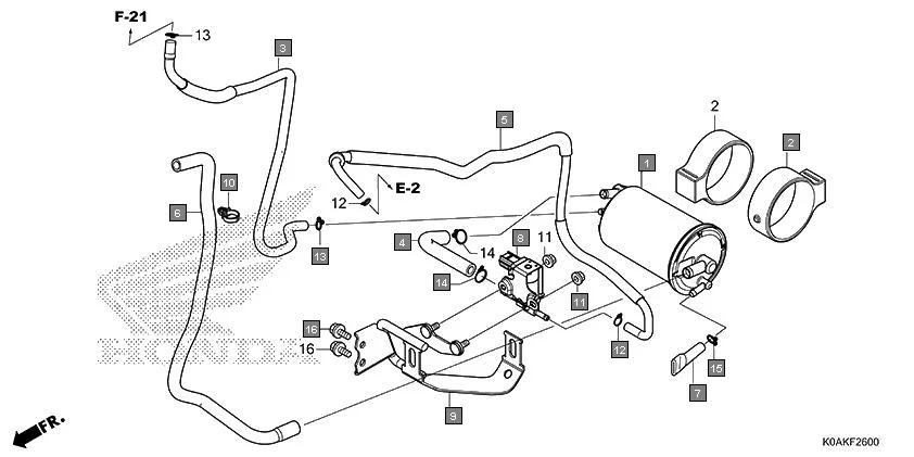 F-26 CANISTER assembly diagram for HONDA CB300R CBF300NAK