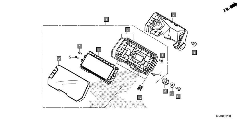 F-2 METER assembly diagram for HONDA CB300R CBF300NAN
