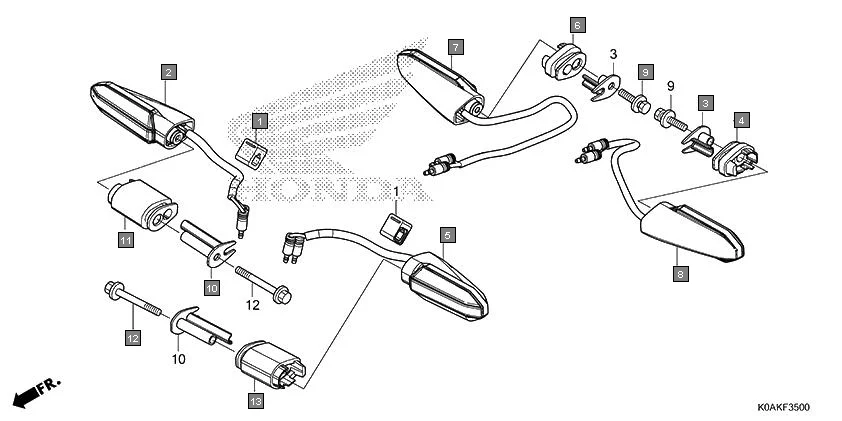 F-35 WINKER assembly diagram for HONDA CB300R CBF300NAK