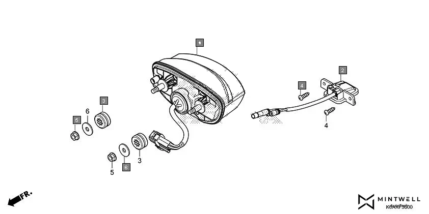 F-36 TAILLIGHT assembly diagram for HONDA CB300R CBF300NAK
