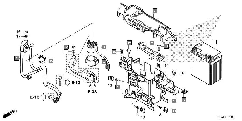 F-37 BATTERY diagram showing 31500-KZZ-J11