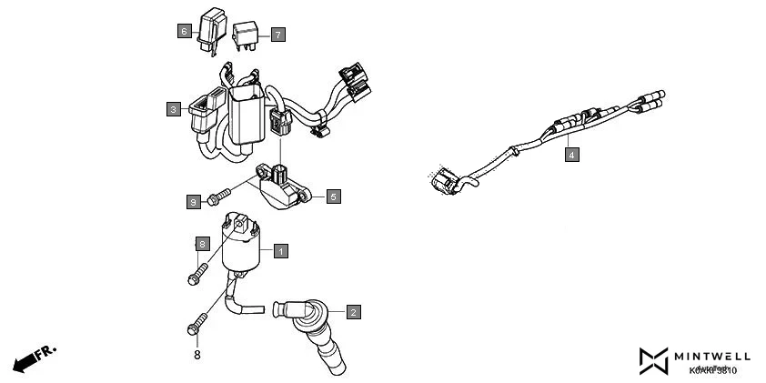F-38-10 SUB HARNESS diagram showing 38301-KZZ-J01