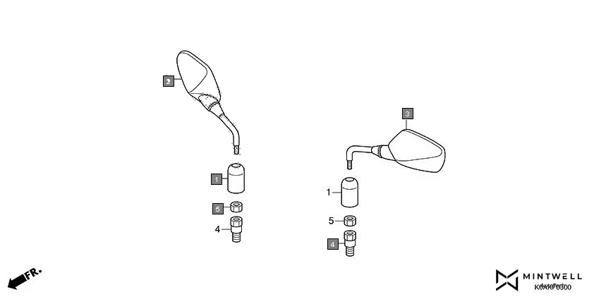 F-3 MIRROR assembly diagram for HONDA CB300R CBF300NAK