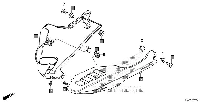F-46 UNDER COWL assembly diagram for HONDA CB300R CBF300NAK