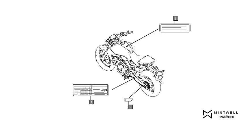 F-49 CAUTION LABEL assembly diagram for HONDA CB300R CBF300NAK