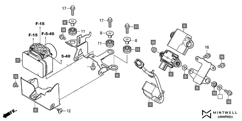 F-5-20 ABS MODULATOR assembly diagram for HONDA CB300R CBF300NAN