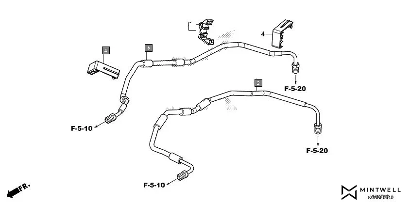 F-5-40 FRONT BRAKE PIPE assembly diagram for HONDA CB300R CBF300NAK