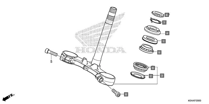F-9 STEERING STEM assembly diagram for HONDA CB300R CBF300NAN