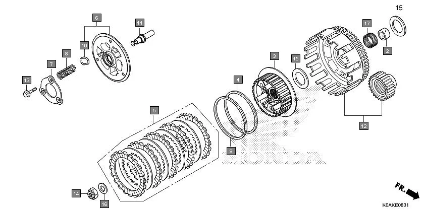 E-8-1 CLUTCH(CBF300NAN)