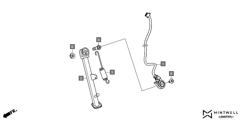 F-31-1 SIDE STAND(CBF300NAN) assembly diagram for HONDA CB300R CBF300NAN