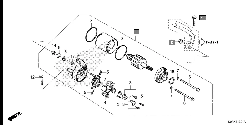 E-13-1 STARTER MOTOR(CBF300NAN/R)