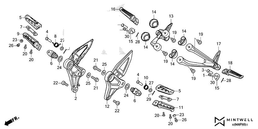 F-30-1 STEP(CBF300NAN/R) diagram showing 50603-KB4-000
