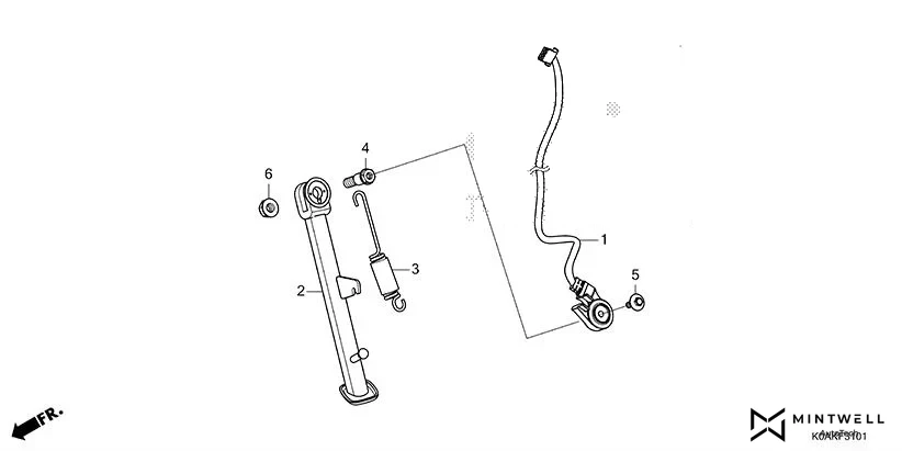 F-31-1 SIDE STAND(CBF300NAN/R) diagram showing 50530-K0A-DB0