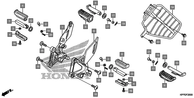 F-20 STEP assembly diagram for HONDA CBR150R CBR150RG