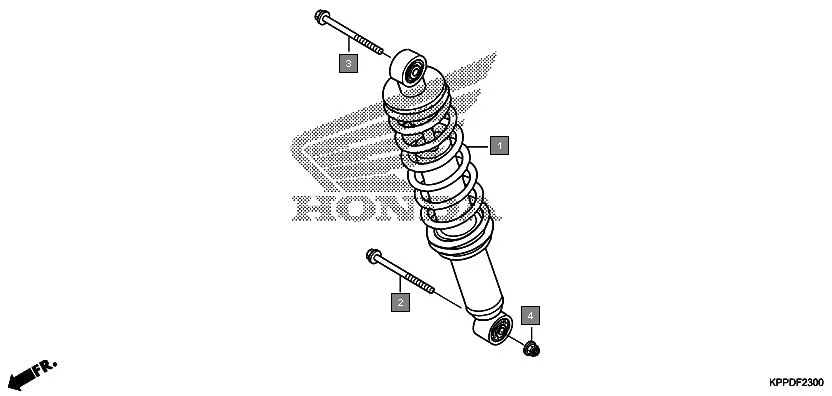 F-23 REAR CUSHION assembly diagram for HONDA CBR150R CBR150RG