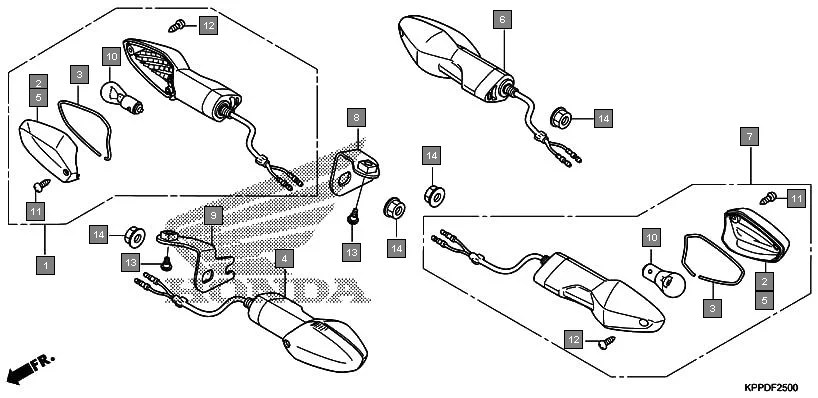 F-25 WINKER assembly diagram for HONDA CBR150R CBR150RG
