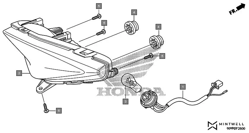 F-26 TAILLIGHT assembly diagram for HONDA CBR150R CBR150RG
