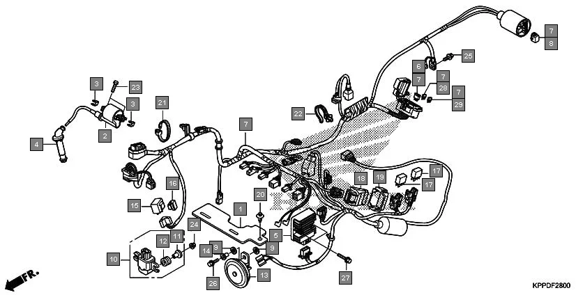 F-28 WIRE HARNESS diagram showing 31600-KVK-901