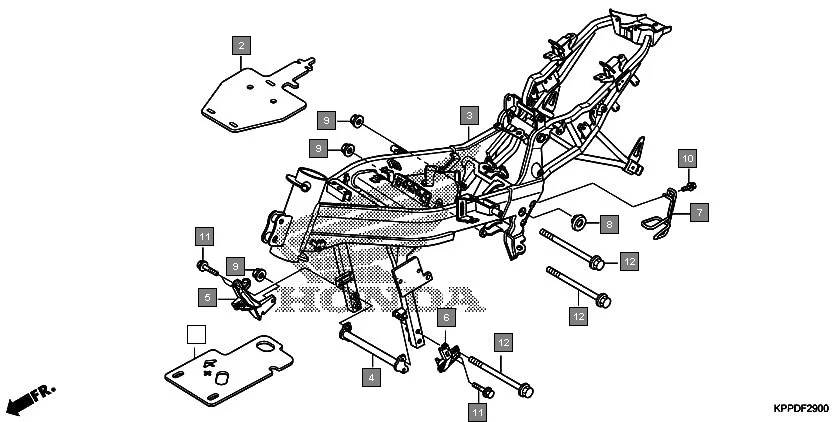 F-29 FRAME BODY assembly diagram for HONDA CBR150R CBR150RC