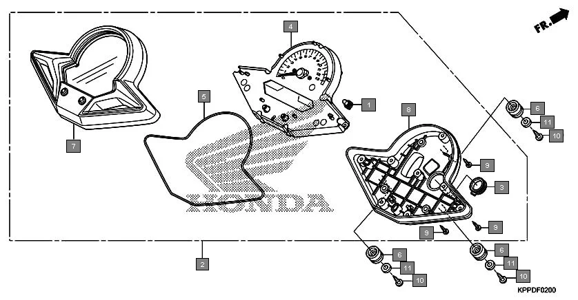 F-2 METER assembly diagram for HONDA CBR150R CBR150RG