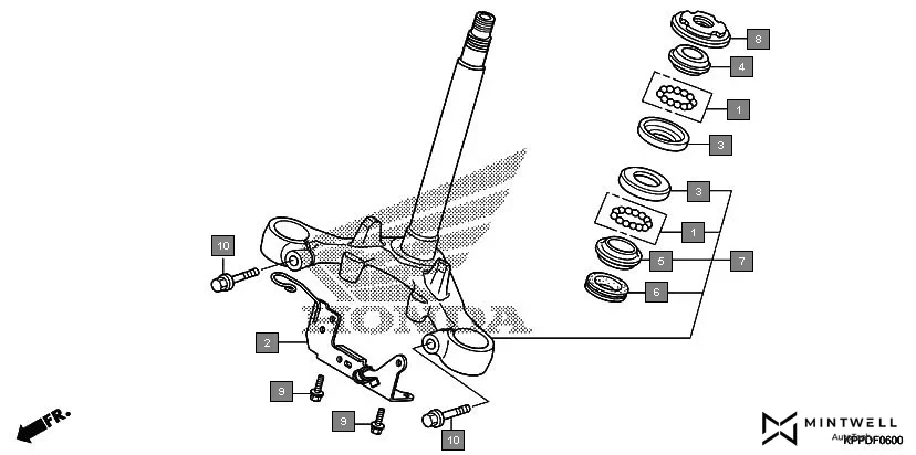 F-6 STEERING STEM diagram showing 53212-200-000