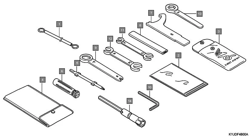 F-48 TOOLS assembly diagram for HONDA CBR250R CBR250RB