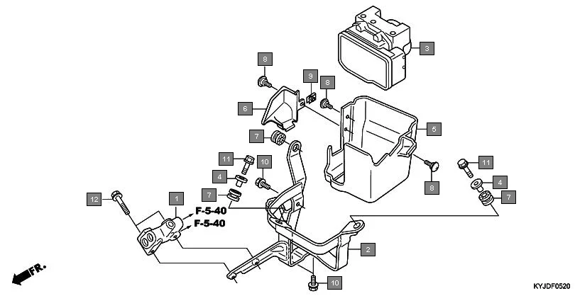 F-5-20 ABS MODULATOR assembly diagram for HONDA CBR250R CBR250RAB