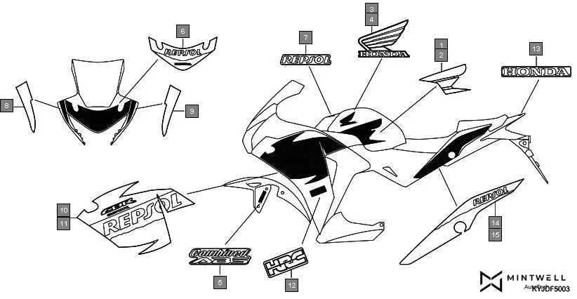 F-50-3 MARK(CBR250RAD-3ID) assembly diagram for HONDA CBR250R CBR250RAD
