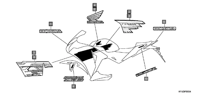 F-50-4 MARK(CBR250R/RA-ID)(G) diagram showing 86641-KYJ-H80ZE