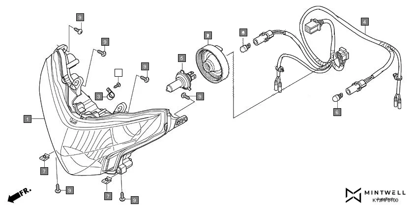F-1 HEADLIGHT diagram showing 93901-34320