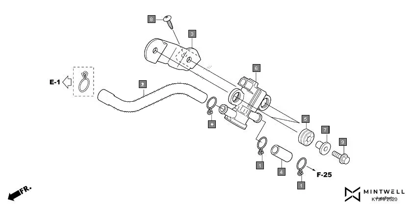 F-25-20 AIR INJECTION SOLENOID VALVE assembly diagram for HONDA CBR250R CBR250RAJ