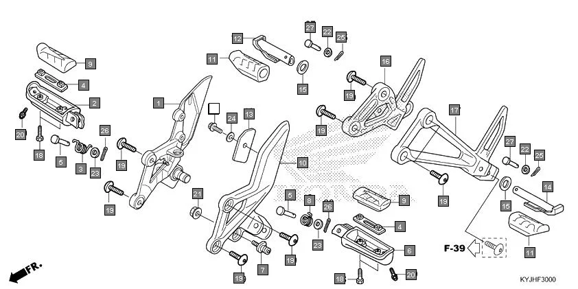 F-30 STEP assembly diagram for HONDA CBR250R CBR250RAJ