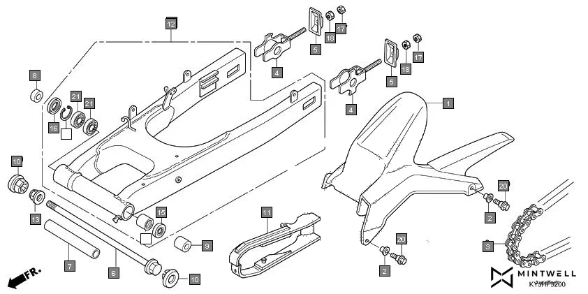 F-32 SWINGARM diagram showing 91213-MB2-006
