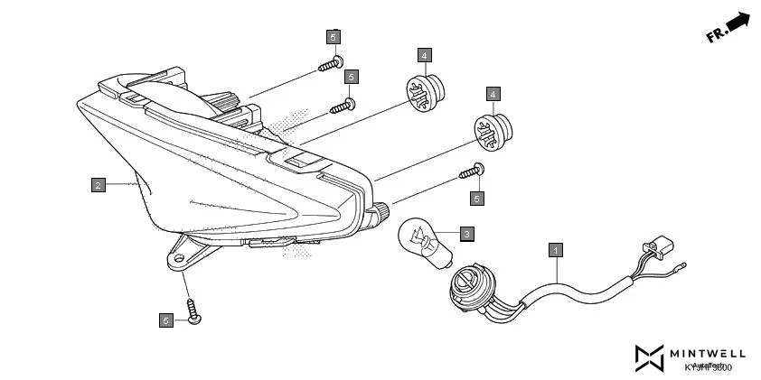 F-36 TAILLIGHT assembly diagram for HONDA CBR250R CBR250RAJ