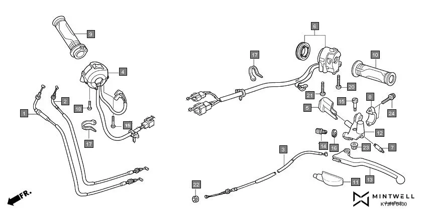 F-4 HANDLE LEVER/SWITCH/CABLE diagram showing 94050-06000