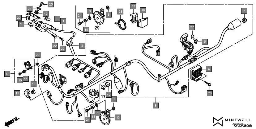 F-38 WIRE HARNESS(CBR250R) assembly diagram for HONDA CBR250R CBR250RB